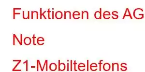 Funktionen des AGM Note Z1-Mobiltelefons